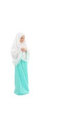 Girls prayer clothes kids Islamic clothing 2 piece set prayer clothes skirt dress with a head scarf and A rosary gift - Image 3