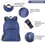 SYGA Outdoor Travel Foldable Waterproof Bag With Mini Bag Stay-Clean Backpack for Camping, Hiking, Travelling, Outdoor Activities (Navy Blue) - Image 5