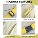 Kraptick Cross-Body Waist Bag - Waterproof Waist Bag, Multi-Functional Running Waist Belt for Travel and Hiking, Men's Waist Pouch, Ideal for Outdoor Adventures and Everyday Use (Light Yellow) - Image 5