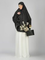 ANA Asma Black Floral Prayer Dress – Soft Cotton Namaz Makhna with Tie Knot | Lightweight, Breathable for Hajj, Umrah & Salah - Image 5