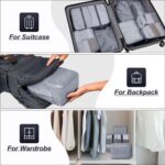 7 Set Travel Organizer Bag/Packing Cubes/Bags for Luggage/Suitcases/Travel Accessories/Compression Storage Shoe Bag/Clothing Underwear for Man & Womenl Nylon (Gray) - Image 6