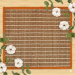 GLOWNEST Natural River Grass Handcrafted Pooja Aasan 20x18 Inch Mat for Prayer, Meditation & Sitting | Traditional Madurkathi Chatai Floor Mat - (Pack of 3) Blue, Orange & Red (Mixed) - Image 6