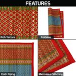 GLOWNEST Natural River Grass Handcrafted Pooja Aasan 20x18 Inch Mat for Prayer, Meditation & Sitting | Traditional Madurkathi Chatai Floor Mat - (Pack of 3) Blue, Orange & Red (Mixed) - Image 9