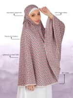 ANA Nayla Red Motif Floral Prayer Dress – Pure Cotton Namaz Makhna with Tie Knot | 40″ Front × 44″ Back | Lightweight, Breathable for Hajj, Umrah & Salah - Image 8