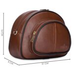 THE CLOWNFISH Unisex Zoey Faux Leather Waist Bag Travel Pouch Crossbody Sling Bag With Adjustable Belt (Tan) - Image 4