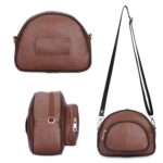 THE CLOWNFISH Unisex Zoey Faux Leather Waist Bag Travel Pouch Crossbody Sling Bag With Adjustable Belt (Tan) - Image 5