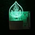 Red Robin NEW ISLAMIC ALLAH 3D Optical Illusion Acrylic Night Lamp, 7 Colors RGB Auto Colour Changing LED Plug and Play Night Light, Office Light, Best for Gift - Pack of 1 (SD147,Multicolour, 3 Inch) - Image 4