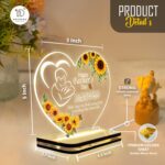 Islamic Gift for Father | Heart Shaped LED Night Light | Acrylic Desk Lamp for Dad | Warm White Glow | Ramadan Home Accent | Islamic Home Decor | Eid Present | (5.5x5.5 Inch) - Image 4