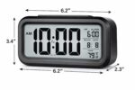 Hiply Digital Alarm Clock with Large LCD Display, Auto Brightness Sensor, Dual Alarm Snooze Function, Date Day Temperature Display - Compact Bedside Table Clock for Bedroom, Office & Travel - Image 3