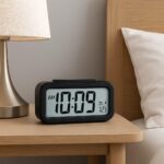 Hiply Digital Alarm Clock with Large LCD Display, Auto Brightness Sensor, Dual Alarm Snooze Function, Date Day Temperature Display - Compact Bedside Table Clock for Bedroom, Office & Travel - Image 6