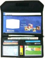 Plastic Book Holder Travel Organizer, Card Holder, Vehicle Documents Holder With Multi Pocket Expanding Zip Pouch (Black) - Image 3
