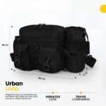 FATMUG Waist Bag for Travel, Tactical Hiking Fanny Pack-Running Belt Pouch with Bottle Holder-Black - Image 3