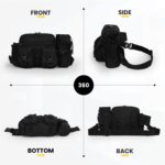 FATMUG Waist Bag for Travel, Tactical Hiking Fanny Pack-Running Belt Pouch with Bottle Holder-Black - Image 4