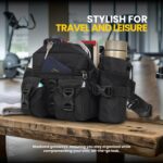 FATMUG Waist Bag for Travel, Tactical Hiking Fanny Pack-Running Belt Pouch with Bottle Holder-Black - Image 9