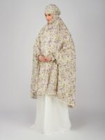 ANA Afiya Purple Floral Prayer Dress – Pure Cotton Namaz Makhna with Tie Knot | Lightweight, Breathable for Hajj, Umrah & Salah - Image 3