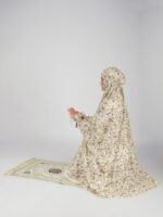 ANA Afiya Purple Floral Prayer Dress – Pure Cotton Namaz Makhna with Tie Knot | Lightweight, Breathable for Hajj, Umrah & Salah - Image 5