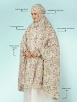 ANA Afiya Purple Floral Prayer Dress – Pure Cotton Namaz Makhna with Tie Knot | Lightweight, Breathable for Hajj, Umrah & Salah - Image 9