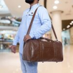 ZAINTO Unisex Textured Leatherette Stylish 35 Liter Cabin Bags For Travelling In Flight 7Kg Latest Travel Textured Leather Duffle Bags For Men And Women (Brown, 28 Cm) - Image 3