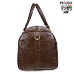 ZAINTO Unisex Textured Leatherette Stylish 35 Liter Cabin Bags For Travelling In Flight 7Kg Latest Travel Textured Leather Duffle Bags For Men And Women (Brown, 28 Cm) - Image 6