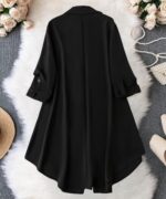 Leriya Fashion Women's Shirt Dress | Knee Length Dresses | Loose Fit | Button-Down | 3/4 Sleeve | Vacation Outfit - Image 3