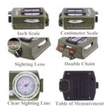 High Accuracy Waterproof Military Compass for Direction with Carrying Bag Lensatic Sighting Waterproof and Shakeproof Compass Army Green Suitable for Camping Hiking (Green) - Image 3