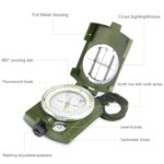 High Accuracy Waterproof Military Compass for Direction with Carrying Bag Lensatic Sighting Waterproof and Shakeproof Compass Army Green Suitable for Camping Hiking (Green) - Image 6
