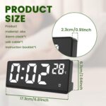 BUQARO Digital Alarm Clock for Bedroom and Desk – LED Timepiece with Time, Date, Temperature Display, Automatic Sensor, and Loud Alarm for Home, Office, and Students (Black) - Image 3