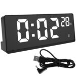 BUQARO Digital Alarm Clock for Bedroom and Desk – LED Timepiece with Time, Date, Temperature Display, Automatic Sensor, and Loud Alarm for Home, Office, and Students (Black) - Image 4