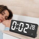 BUQARO Digital Alarm Clock for Bedroom and Desk – LED Timepiece with Time, Date, Temperature Display, Automatic Sensor, and Loud Alarm for Home, Office, and Students (Black) - Image 6