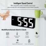 BUQARO Digital Alarm Clock for Bedroom and Desk – LED Timepiece with Time, Date, Temperature Display, Automatic Sensor, and Loud Alarm for Home, Office, and Students (Black) - Image 7