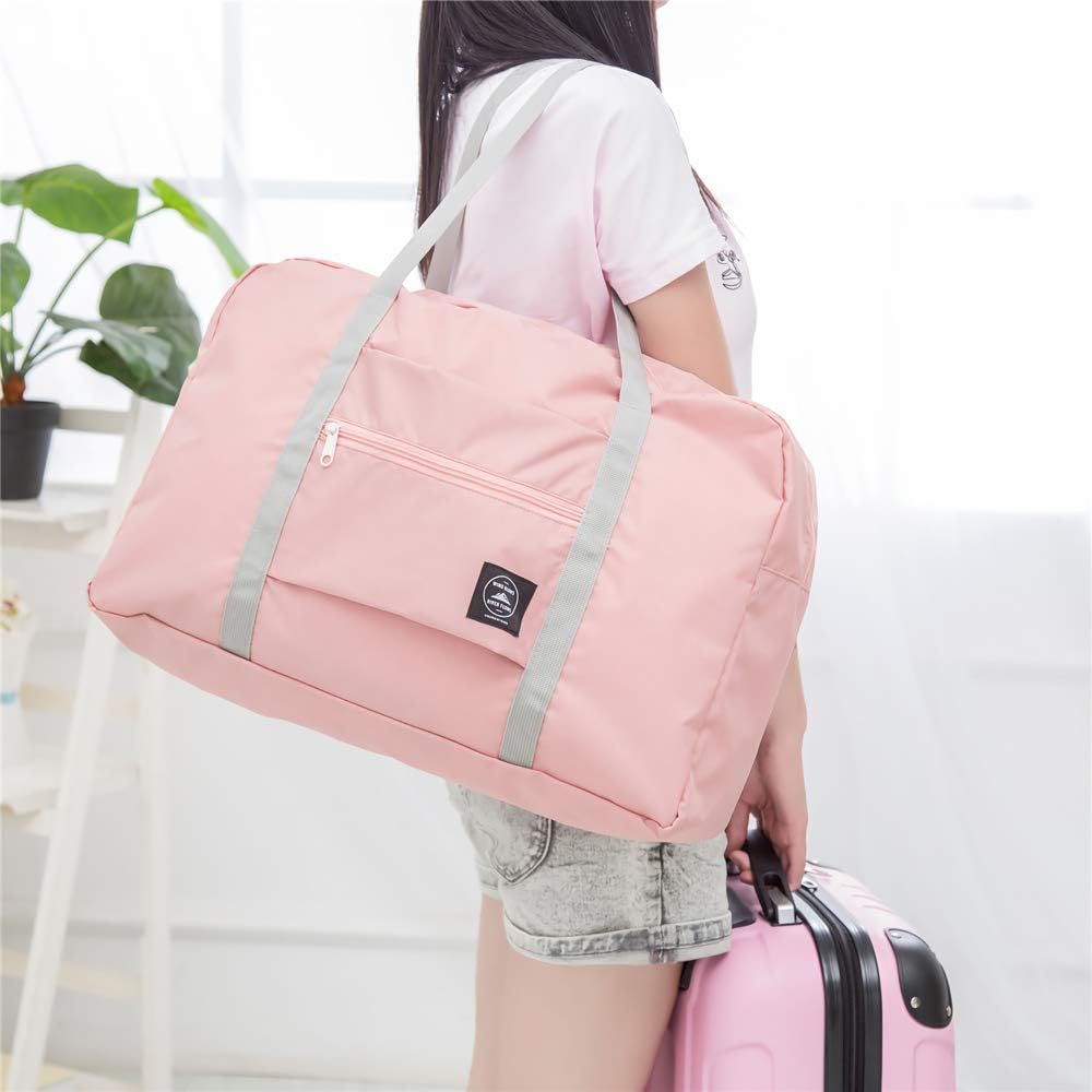 Travel Foldable Nylon Bag Portable Waterproof Handbag Folding Sport Weekend Shopping Luggage Bag Gym Sports Bag 2 Pc (Multicolor) - Image 3