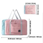 Travel Foldable Nylon Bag Portable Waterproof Handbag Folding Sport Weekend Shopping Luggage Bag Gym Sports Bag 2 Pc (Multicolor) - Image 6