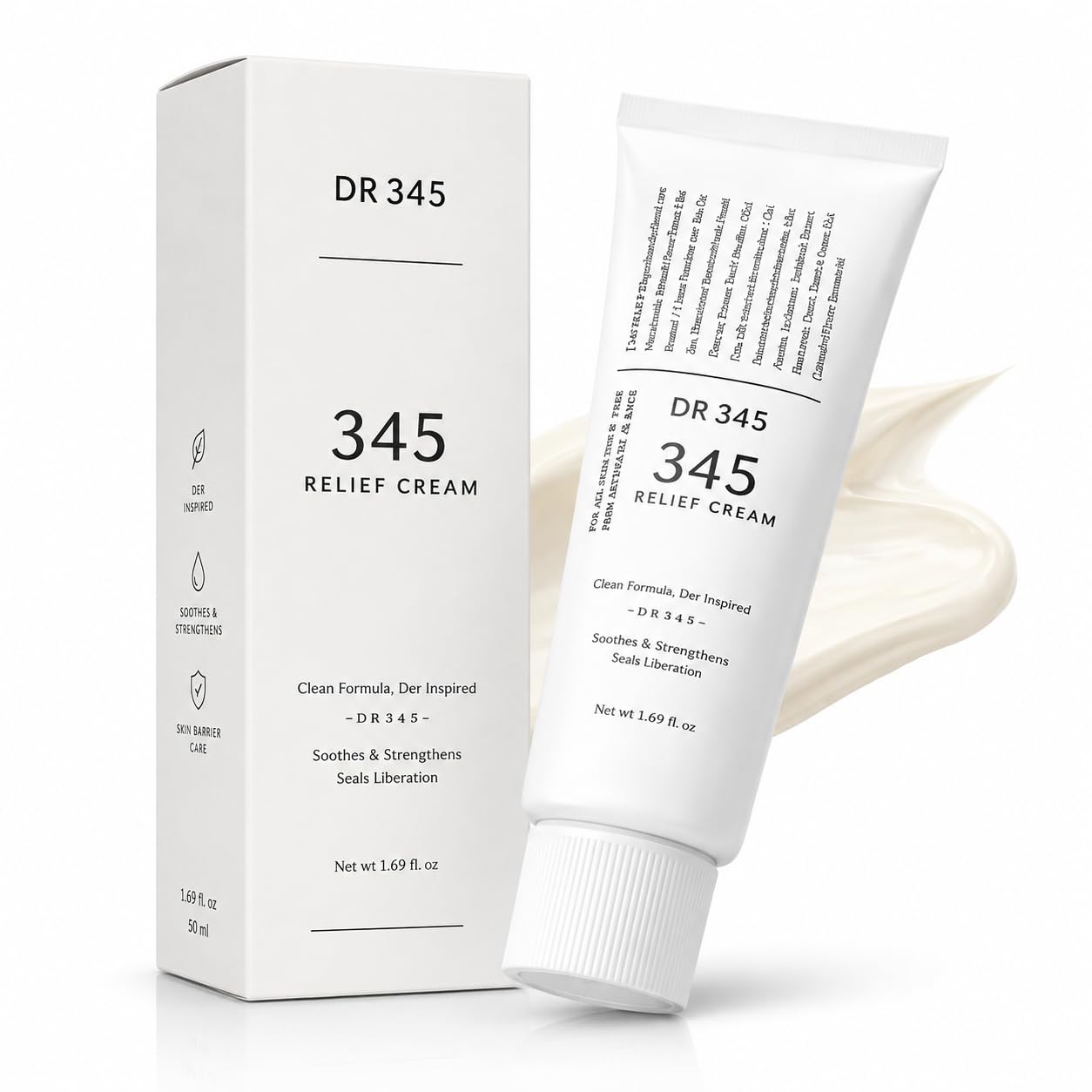 DR'S 345 Relief Cream, Daily Skin Care Face Moisturizer Soothing Recovery and Blemish Care with Tea Tree Leaf Water & Niacinamide, Korean Vegan Skin Care for All Skin Types, 1.69 Fl Oz, 50Ml (Original korean) - Image 4