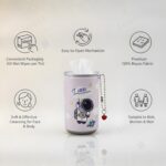 JOUET Little Astronaut Portable Wet Wipes – Travel & Kids, 98% Pure Water, Alcohol-Free, Mini Can with Keychain, 70×140 mm - Lavender - Image 5