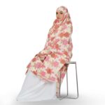 ANA Ramizah Pink Leaf Floral Prayer Dress – Pure Cotton Namaz Makhna with Tie Knot | Lightweight, Breathable for Hajj, Umrah & Salah - Image 3