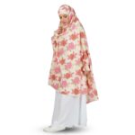 ANA Ramizah Pink Leaf Floral Prayer Dress – Pure Cotton Namaz Makhna with Tie Knot | Lightweight, Breathable for Hajj, Umrah & Salah - Image 4