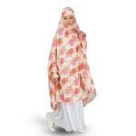 ANA Ramizah Pink Leaf Floral Prayer Dress – Pure Cotton Namaz Makhna with Tie Knot | Lightweight, Breathable for Hajj, Umrah & Salah - Image 5