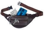 K London Genuine Leather Waist Bag for Men & Women | Brown Fanny Pack with Adjustable Belt | 4 Zipper Pockets Travel Pouch, Money Belt, Running Hiking Hip Bag - Image 3