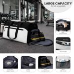Storite Multipurpose Travel Duffle Bag, Lightweight Luggage Bag with Shoe Compartment, Water Resistance, Overnight Bag with Mesh & Zipper Pockets for Traveling, Gym & Weekend Trips (Grey, 48x30x22cm) - Image 5