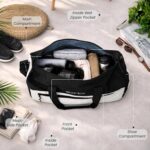 Storite Multipurpose Travel Duffle Bag, Lightweight Luggage Bag with Shoe Compartment, Water Resistance, Overnight Bag with Mesh & Zipper Pockets for Traveling, Gym & Weekend Trips (Grey, 48x30x22cm) - Image 7