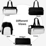 Storite Multipurpose Travel Duffle Bag, Lightweight Luggage Bag with Shoe Compartment, Water Resistance, Overnight Bag with Mesh & Zipper Pockets for Traveling, Gym & Weekend Trips (Grey, 48x30x22cm) - Image 8