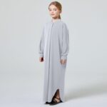 FYMNSI Abaya Dress for Girls Muslim Prayer Clothes Batwing Sleeve Islamic Dubai Kaftan Dresses Maxi Robe Full Length Thobe - Image 4