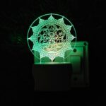 UKANI Islamic 3D Optical Illusion Acrylic Night Lamp, 7 Colors RGB Auto Colour Changing LED Plug and Play Night Light, Office Light, Best for Gift - Pack of 1 (SD128,Multicolour, 3 Inch) - Image 4