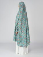 ANA Khansa Blue Floral Prayer Dress – Pure Cotton Namaz Makhna with Tie Knot | Lightweight, Breathable for Hajj, Umrah & Salah - Image 4