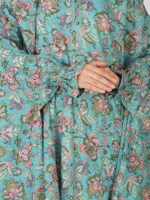ANA Khansa Blue Floral Prayer Dress – Pure Cotton Namaz Makhna with Tie Knot | Lightweight, Breathable for Hajj, Umrah & Salah - Image 5