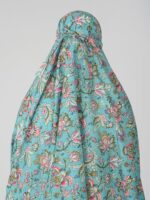 ANA Khansa Blue Floral Prayer Dress – Pure Cotton Namaz Makhna with Tie Knot | Lightweight, Breathable for Hajj, Umrah & Salah - Image 8