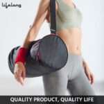 Lifelong Cotton 30 L Duffle Gym Bag for Men & Women | Adjustable Shoulder Bag | Water Resistant | Sports & Travel Bag with Shoe Compartment & Side Pocket (Black & Red),48.3cm - Image 3