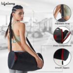 Lifelong Cotton 30 L Duffle Gym Bag for Men & Women | Adjustable Shoulder Bag | Water Resistant | Sports & Travel Bag with Shoe Compartment & Side Pocket (Black & Red),48.3cm - Image 4