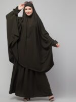Muslim Closet� Three Piece Set Of Hijab, Skirt And Full Face Khimar With Tying Cuffs - Made with Nida Matte for Women and Girls - Image 4