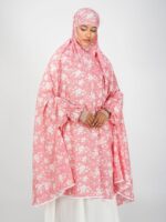 ANA Maham Pink Floral Prayer Dress – Pure Cotton Namaz Makhna with Tie Knot | Lightweight, Breathable for Hajj, Umrah & Salah - Image 3